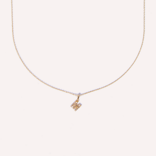 Baby Diamond Initial Charm Necklace