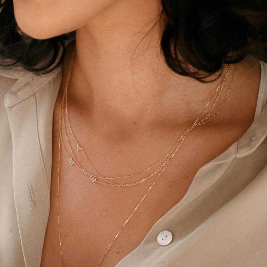 Sideways Initial Necklace