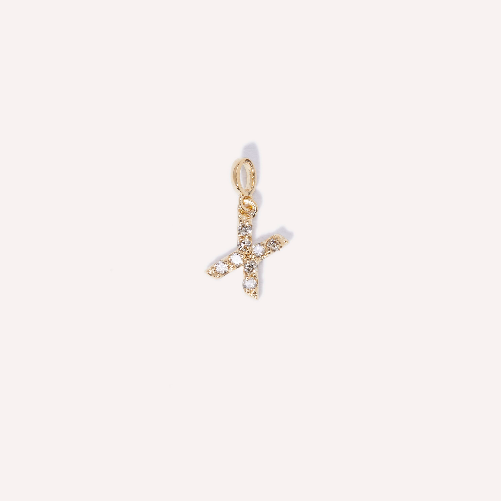 Baby Diamond Initial Charm Necklace