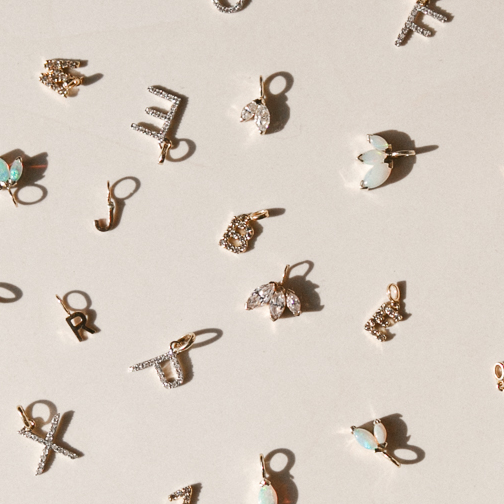 Baby Diamond Initial Charm Necklace