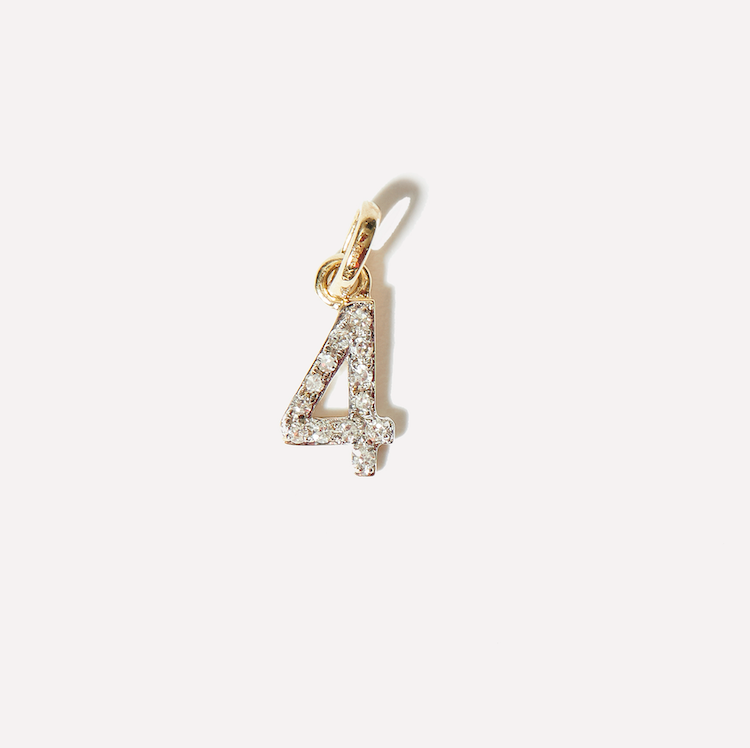 Diamond Number Charm Necklace