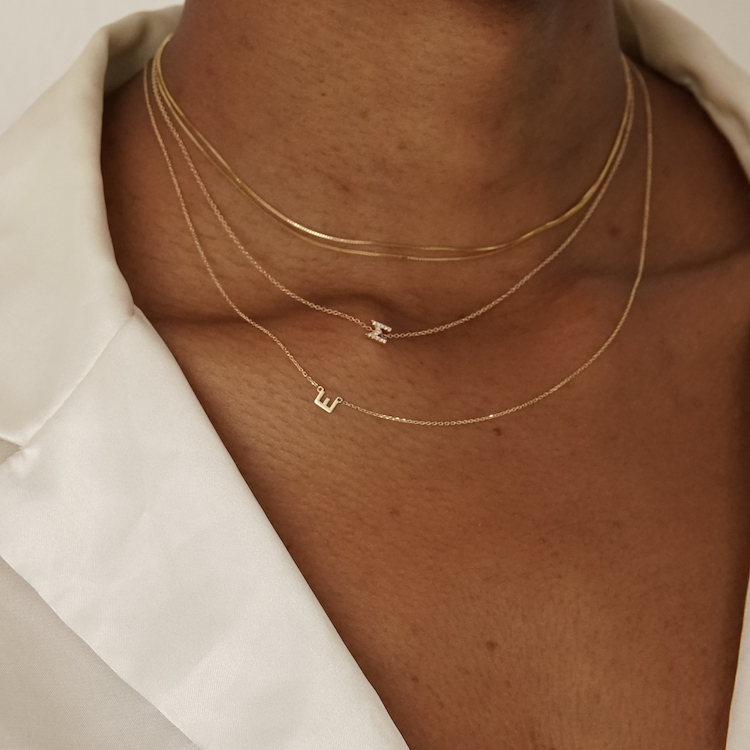Sideways Initial Necklace
