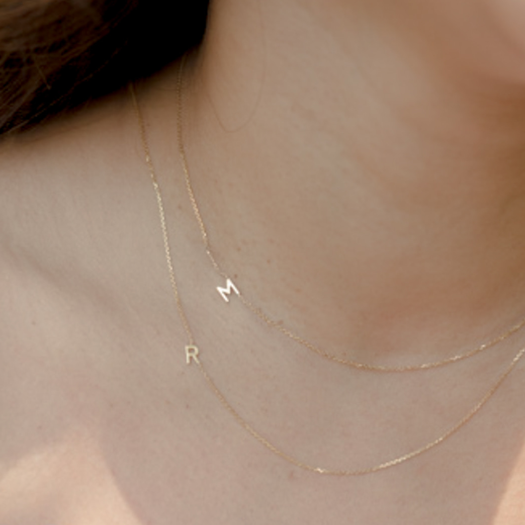 Sideways Initial Necklace