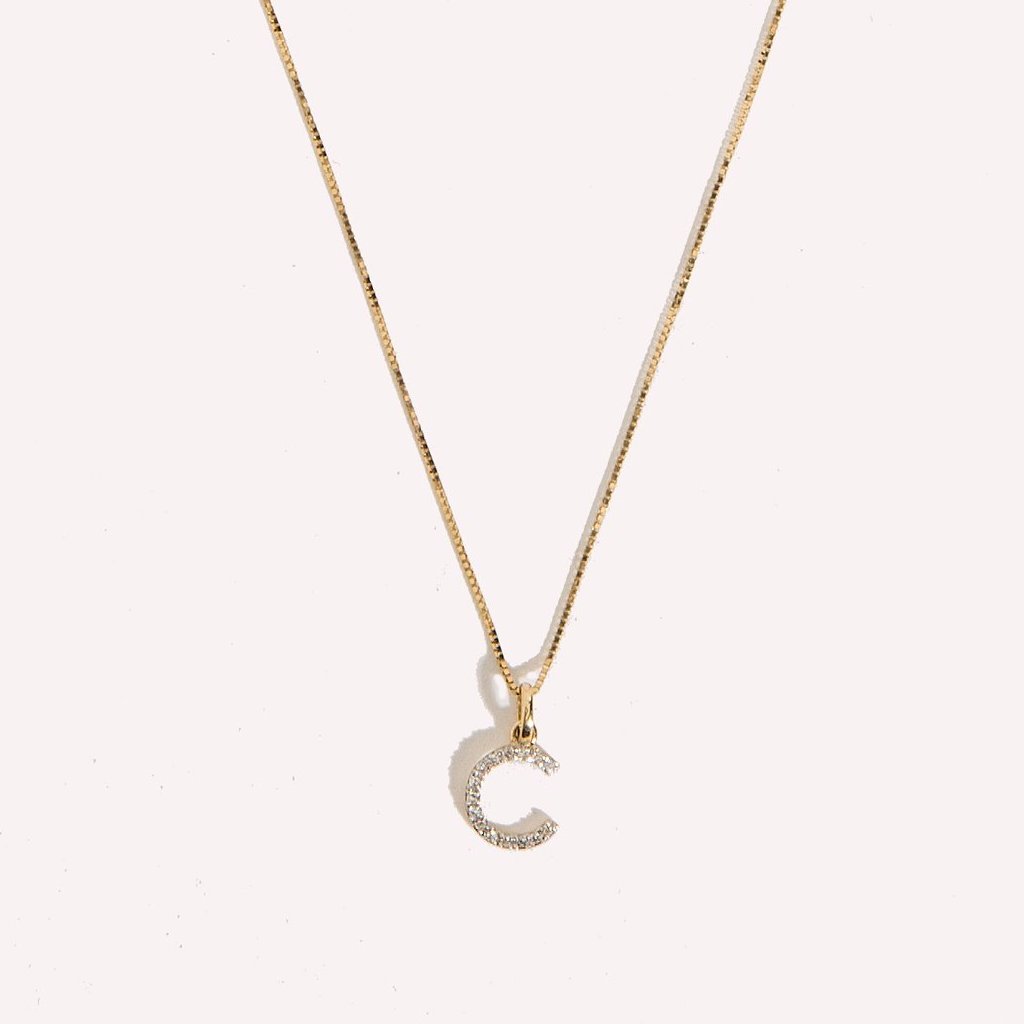 Diamond Initial Charm Necklace