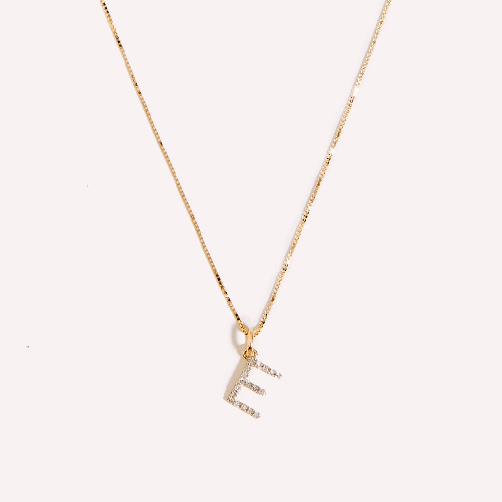 Diamond Initial Charm Necklace