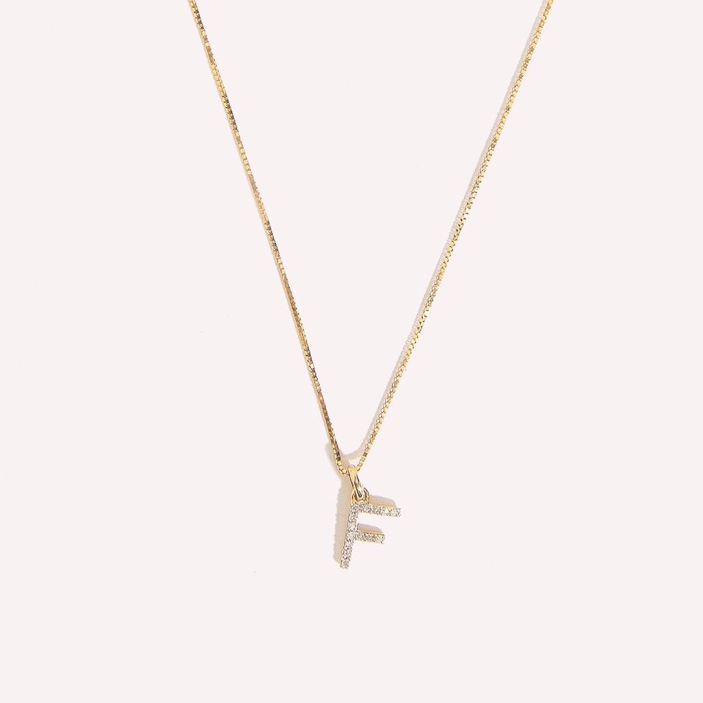 Diamond Initial Charm Necklace