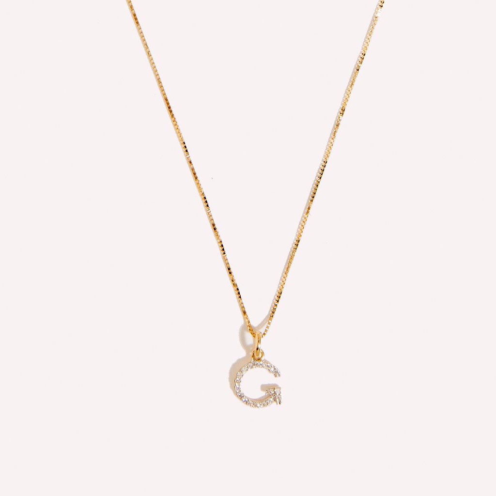 Diamond Initial Charm Necklace