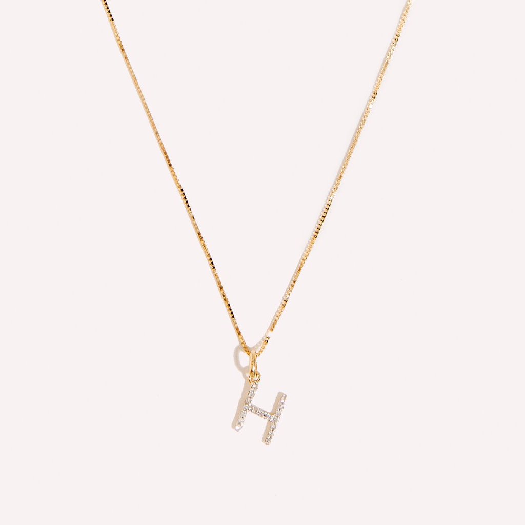 Diamond Initial Charm Necklace
