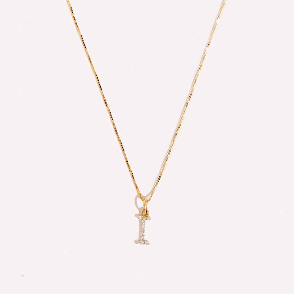 Diamond Initial Charm Necklace