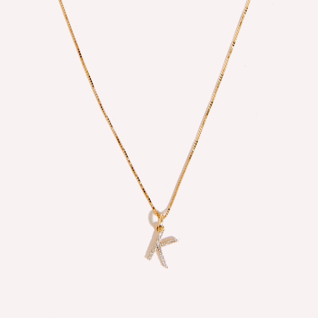 Diamond Initial Charm Necklace