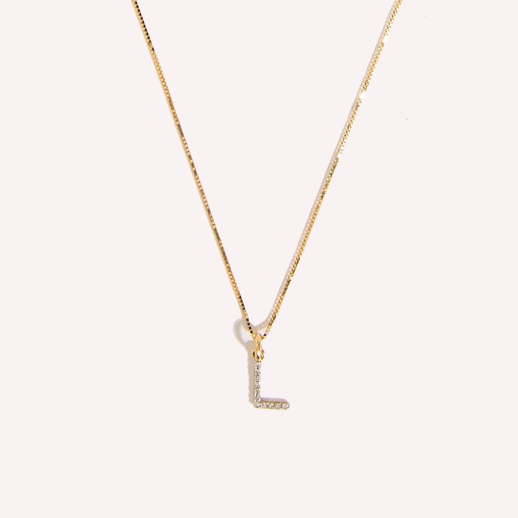 Diamond Initial Charm Necklace