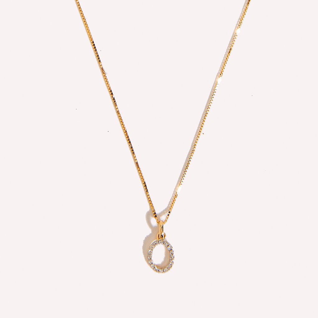 Diamond Initial Charm Necklace