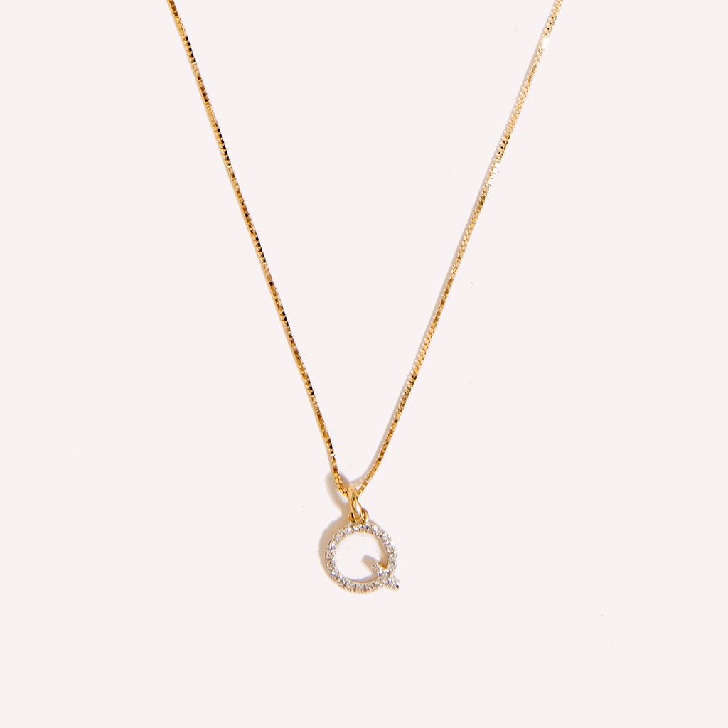 Diamond Initial Charm Necklace