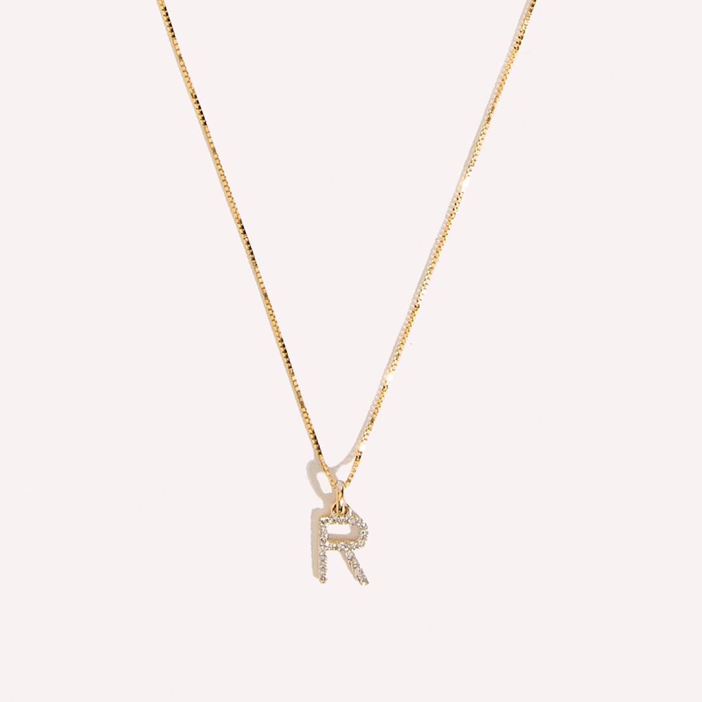 Diamond Initial Charm Necklace