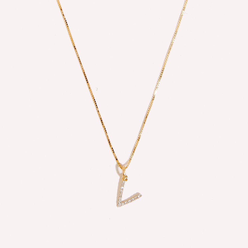 Diamond Initial Charm Necklace