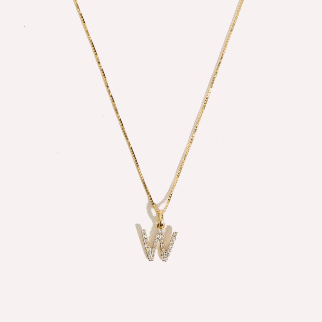 Diamond Initial Charm Necklace
