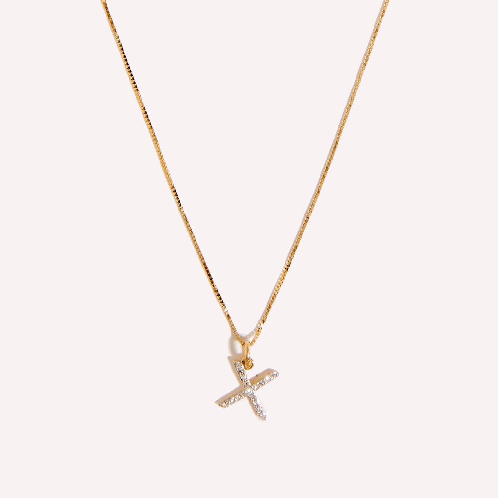 Diamond Initial Charm Necklace