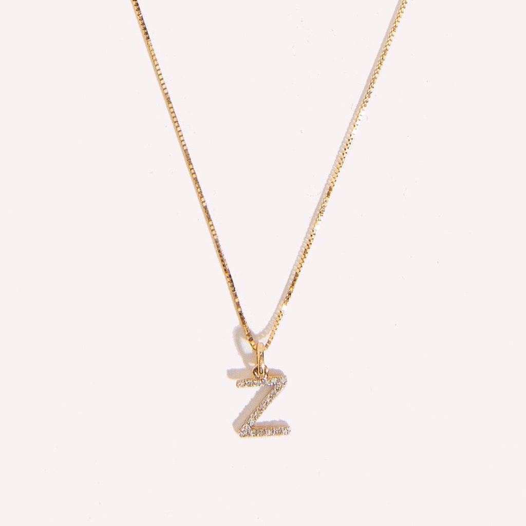 Diamond Initial Charm Necklace